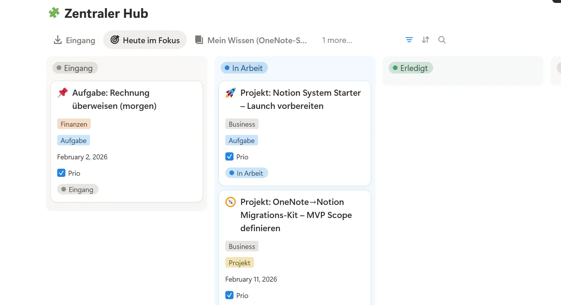 Notion Focus Kopilot Aufgabenmanagement