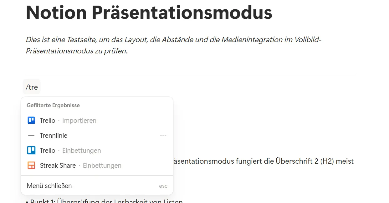 Folienumbruch mit Trennlinien in Notion