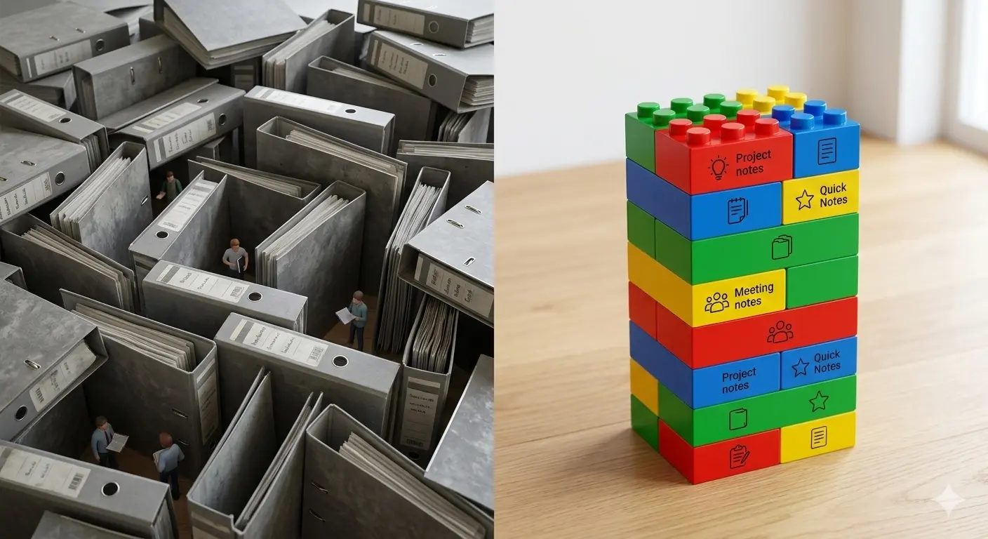 Visualisierung der 1-Datenbank-Methode in Notion