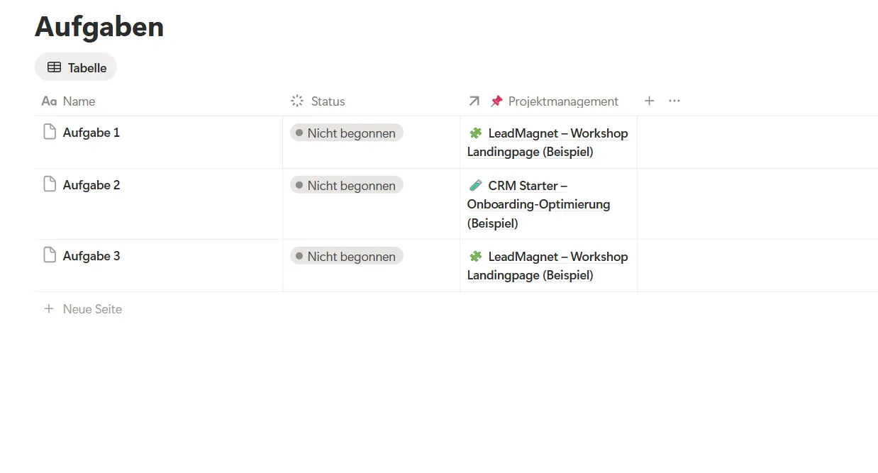 Notion Aufgabenmanagement Board-Ansicht