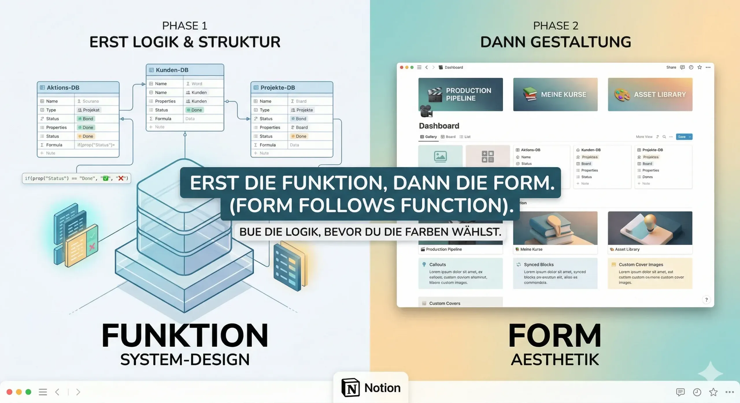 Struktur vor Design in Notion