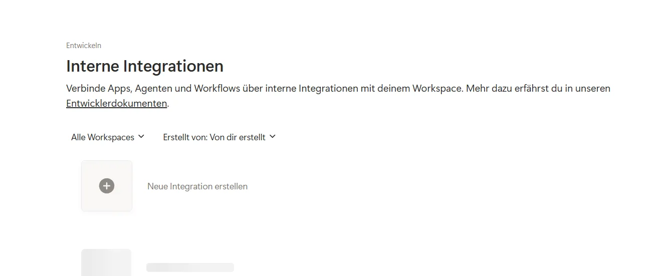 Notion interne Integration für Docupilot erstellen